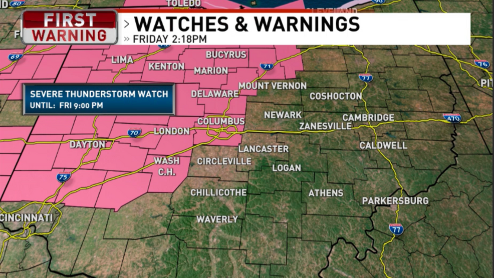 Severe Thunderstorm Watch Issued For Much Of Ohio Through Friday Night