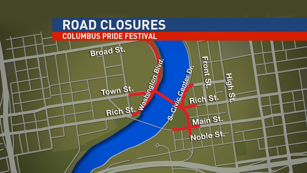 Road closures for the Columbus Pride Festival WSYX