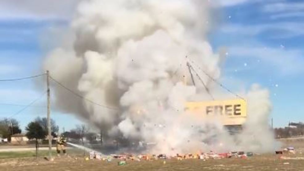 Fireworks stand catches on fire, puts on quite a show KTXS