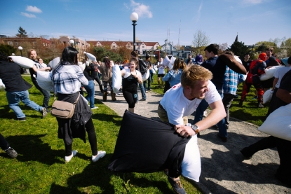 Photos Feathers Fly At The Seattle Pillow Fight Seattle Refined